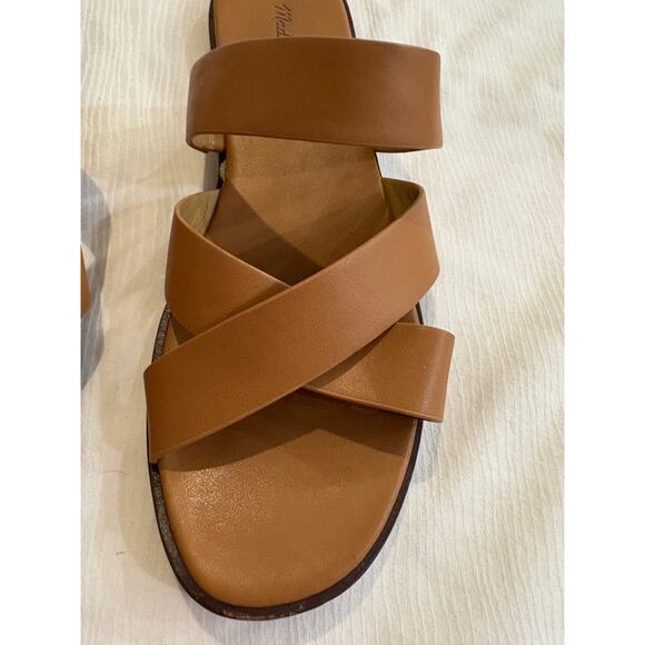 Madewell Tan Sandals The Mena Slide Leather Womens 6.5 Comfort Padding - Picture 4 of 12